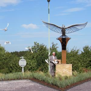 Unveiling the 'Flight of Peace' sculpture