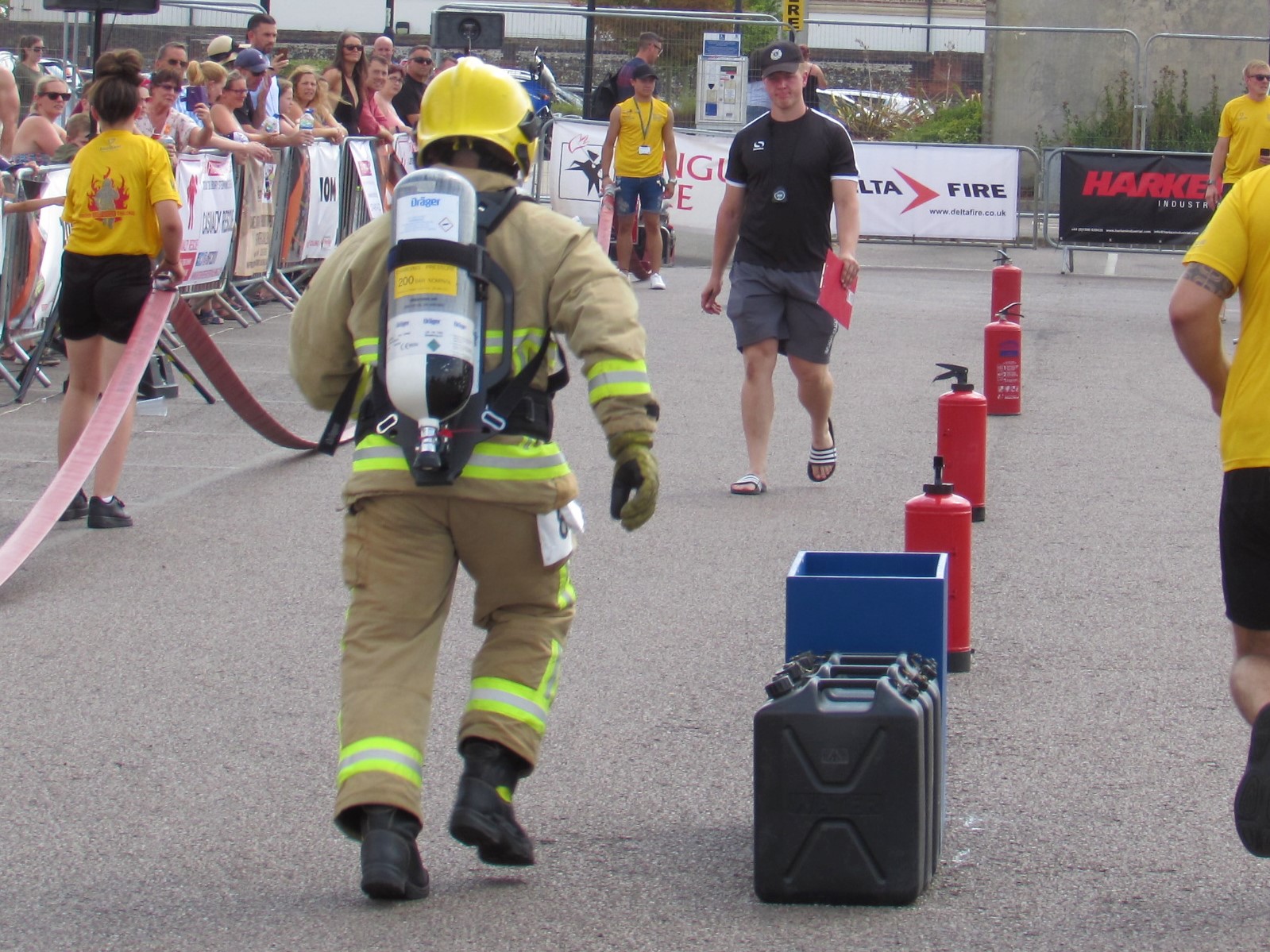 Participants in the British Firefighter Challenge 2018