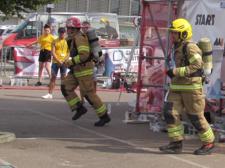 Participants in the British Firefighter Challenge 2018