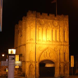 Abbey Gate and Pillar of Salt at night