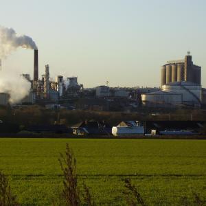 The steam from the sugar beet factory can be seen from miles away!